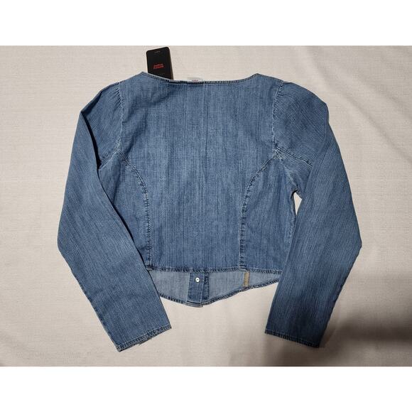 Levi's women's daryn corset long sleeve blouse large - Picture 6 of 7